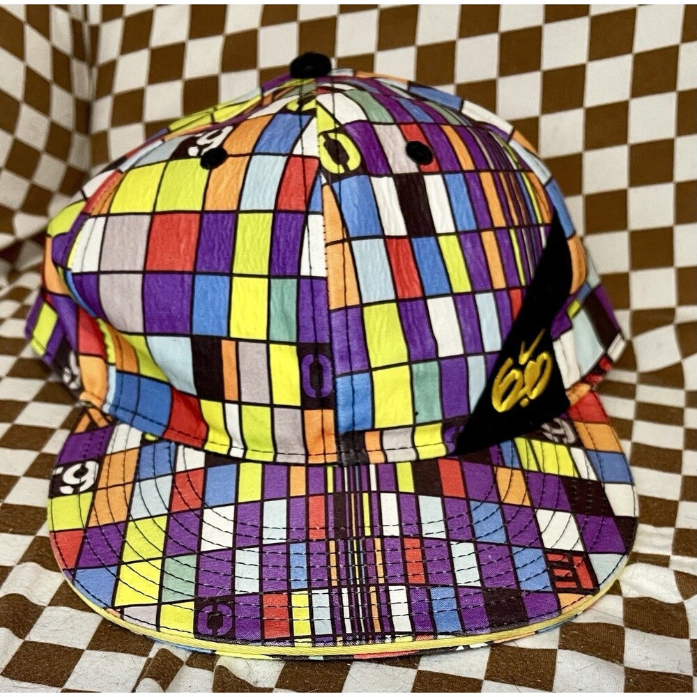 Nike 6.0 Fitted Hat Multicolor Mosaic Geometric Print Cap Skate Size XL Y2K